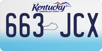 KY license plate 663JCX