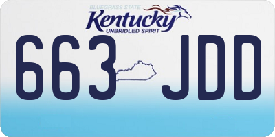 KY license plate 663JDD
