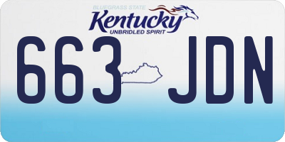 KY license plate 663JDN