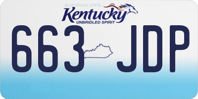 KY license plate 663JDP