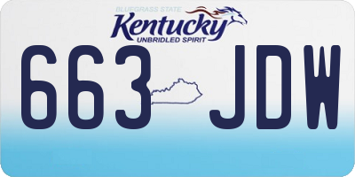 KY license plate 663JDW