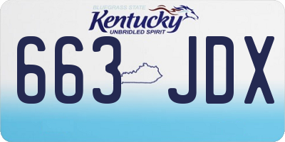 KY license plate 663JDX