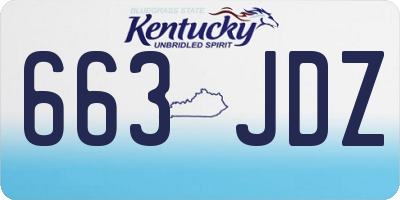 KY license plate 663JDZ