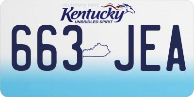 KY license plate 663JEA
