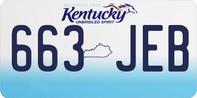 KY license plate 663JEB