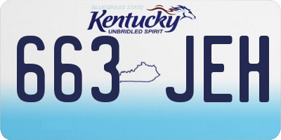 KY license plate 663JEH