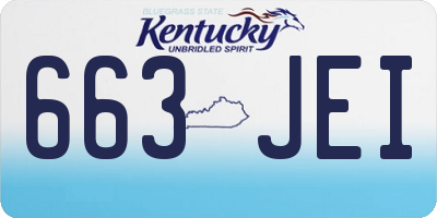 KY license plate 663JEI