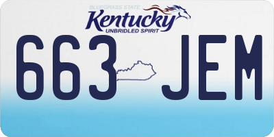 KY license plate 663JEM