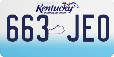 KY license plate 663JEO