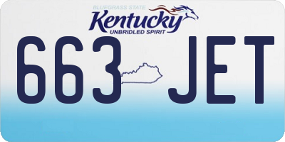KY license plate 663JET
