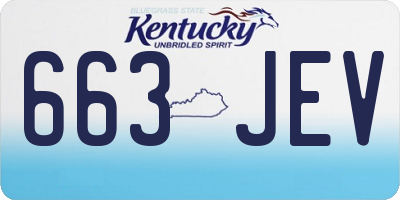 KY license plate 663JEV