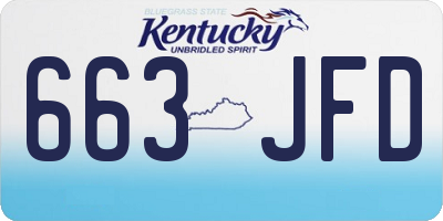 KY license plate 663JFD
