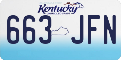 KY license plate 663JFN