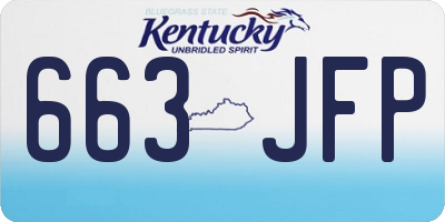 KY license plate 663JFP