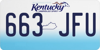 KY license plate 663JFU