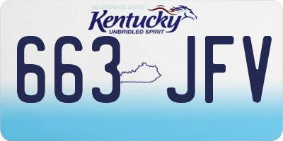 KY license plate 663JFV