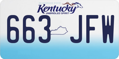 KY license plate 663JFW