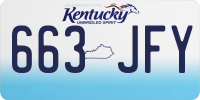 KY license plate 663JFY