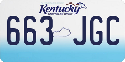 KY license plate 663JGC