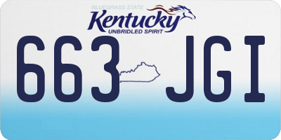 KY license plate 663JGI