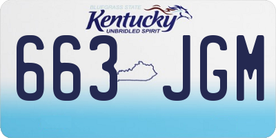 KY license plate 663JGM