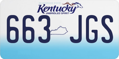 KY license plate 663JGS