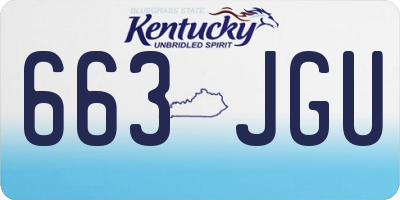 KY license plate 663JGU