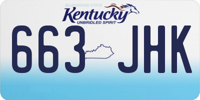 KY license plate 663JHK