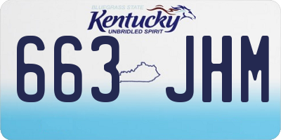 KY license plate 663JHM