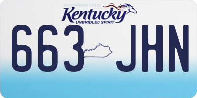 KY license plate 663JHN