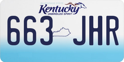 KY license plate 663JHR
