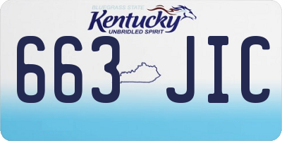 KY license plate 663JIC