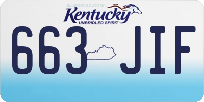 KY license plate 663JIF