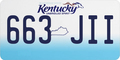 KY license plate 663JII