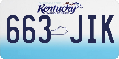KY license plate 663JIK