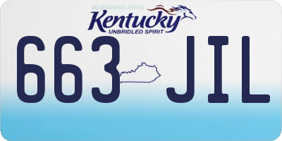 KY license plate 663JIL
