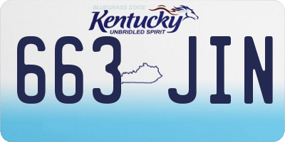 KY license plate 663JIN