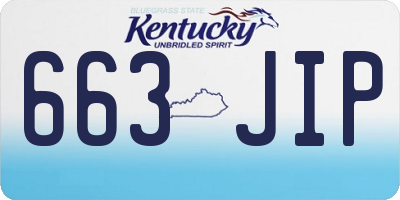 KY license plate 663JIP