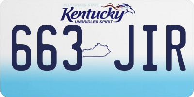 KY license plate 663JIR