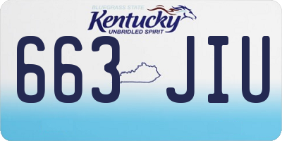 KY license plate 663JIU