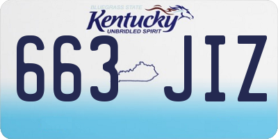 KY license plate 663JIZ