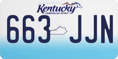 KY license plate 663JJN