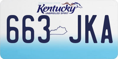 KY license plate 663JKA