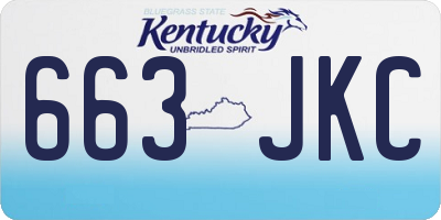 KY license plate 663JKC