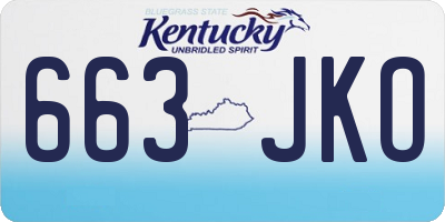 KY license plate 663JKO