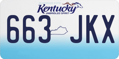 KY license plate 663JKX