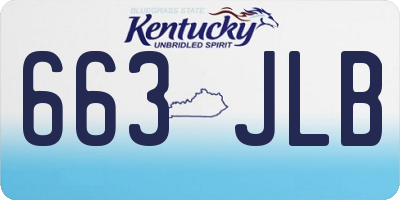 KY license plate 663JLB