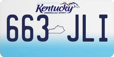 KY license plate 663JLI