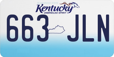 KY license plate 663JLN