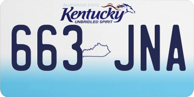 KY license plate 663JNA